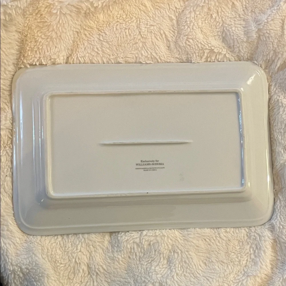 Williams Sonoma Red and White Peppermint Bark ceramic tray